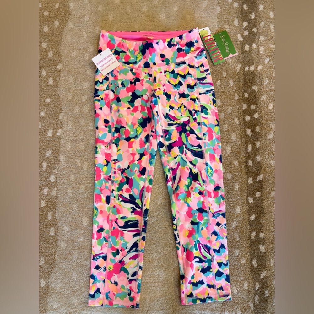 Lilly Pulitzer Pink Multicolor Abstract Print Leggings